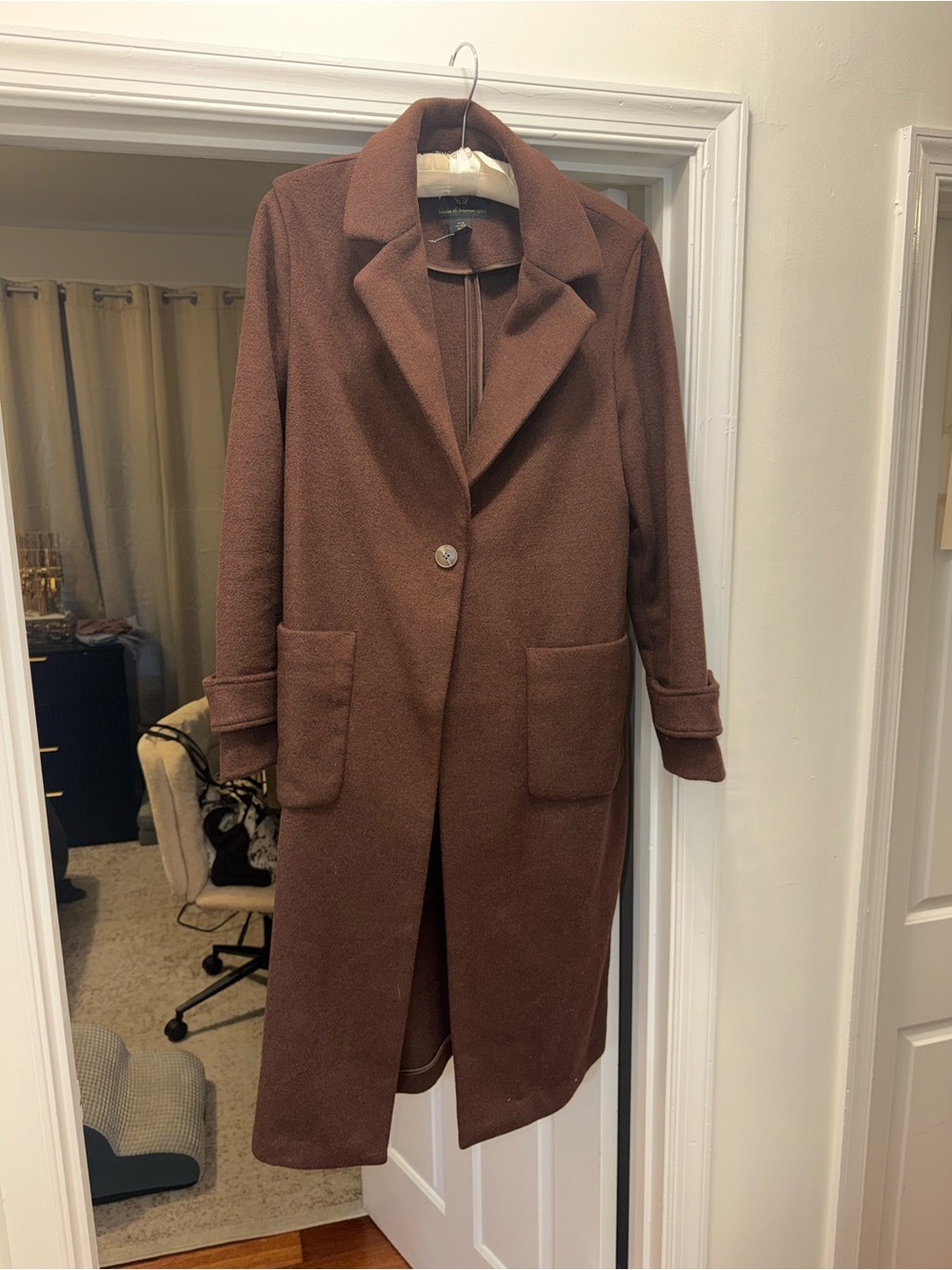 House of Harlow 1960 Brown Single-Button Long Trench Coat